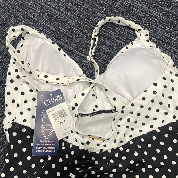 Chaps polka dot  twist swim suit with skirt size 20w - Picture 3 of 4